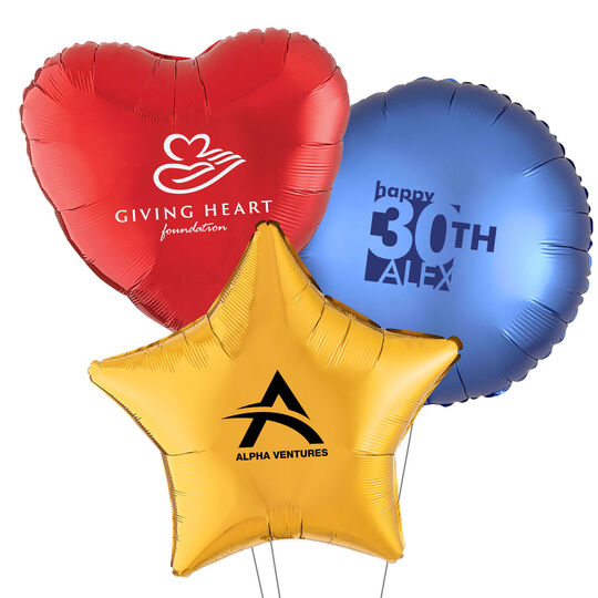 Custom Mylar Balloons with Your 1-Color Artwork